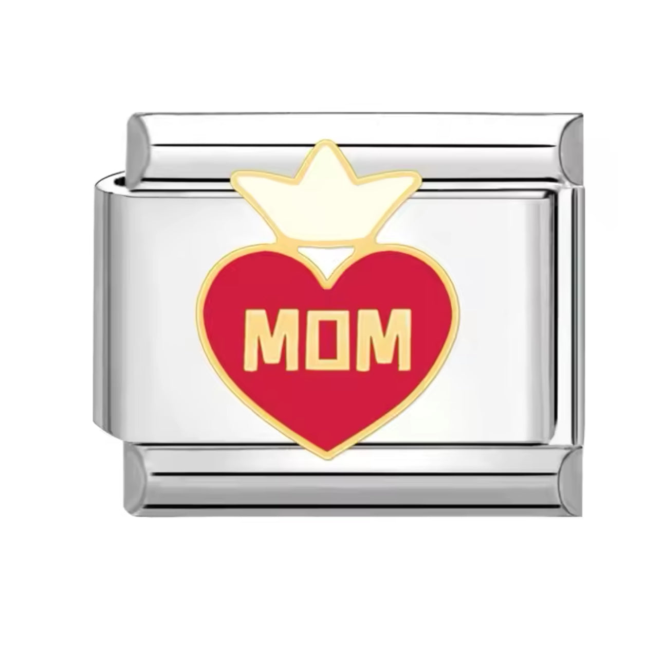 Mom corazón con corona - Charm Italiano