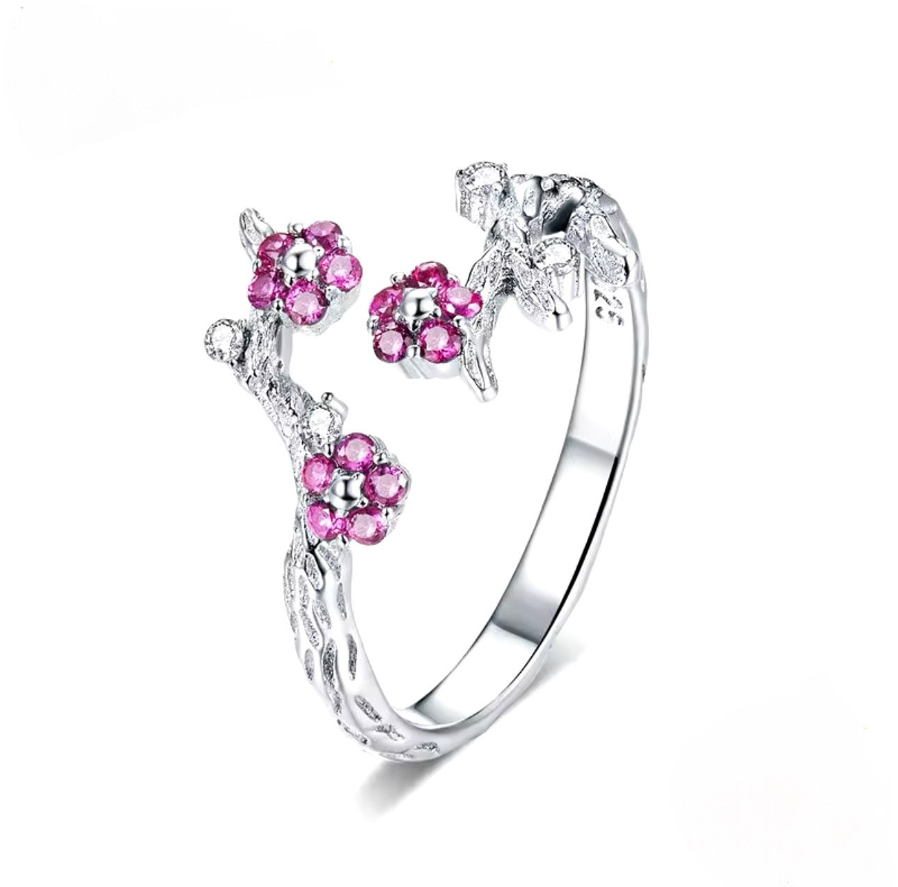 Anillo Flores de Cerezos Ajustable