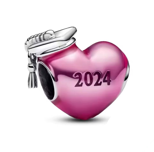 Corazón rosa graduación 2024 - Charm Pandora